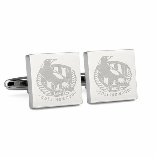 Collingwood Magpies Silver Etched Cufflinks