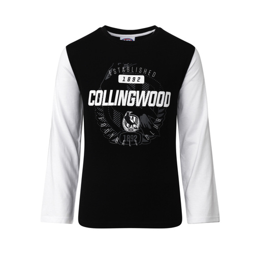 Collingwood Magpies Youths Long Sleeve T-Shirt