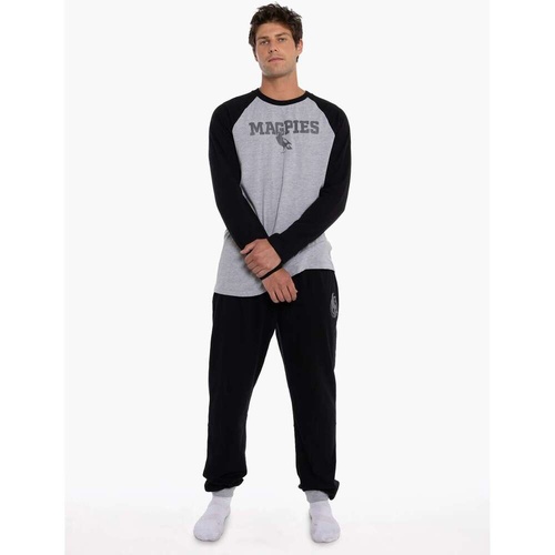 Collingwood Magpies Mens Raglan Cuffed PJ Set