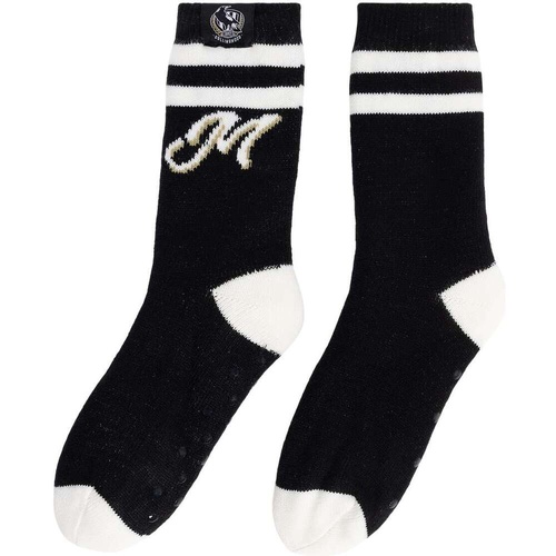 Collingwood Magpies Knitted Bed Socks