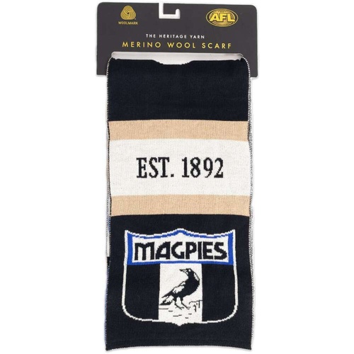 Collingwood Magpies Merino Wool Throwback Scarf