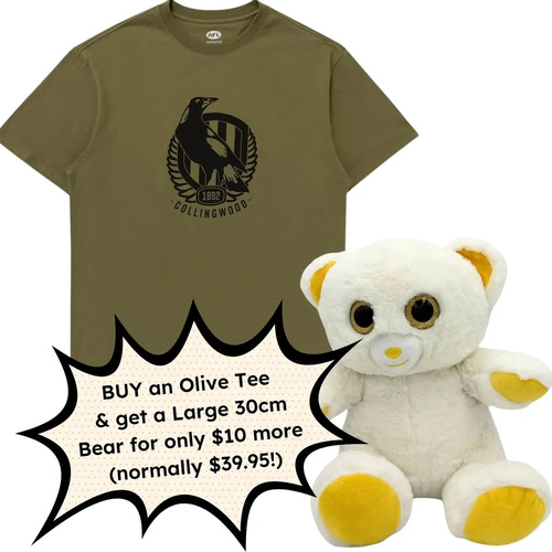Collingwood Magpies Olive Tee Discount Deal