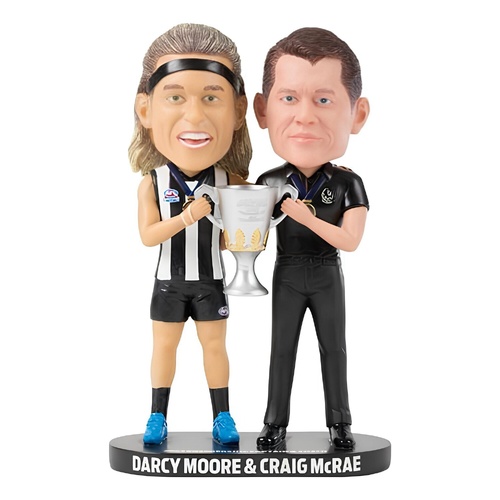 Collingwood Magpies Darcy Moore & Craig McRae 2023 Premiership Bobblehead