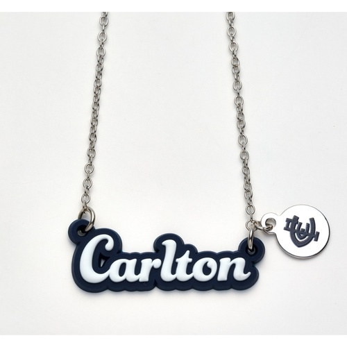 Carlton Blues Script Necklace