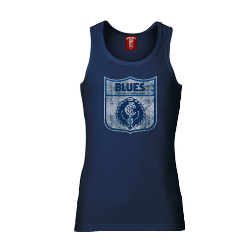 Carlton Blues Mens Retro Logo Singlet