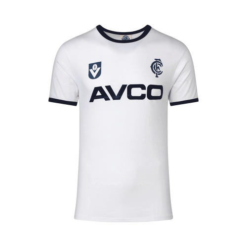 Carlton Blues Mens AVCO White Throwback Tee