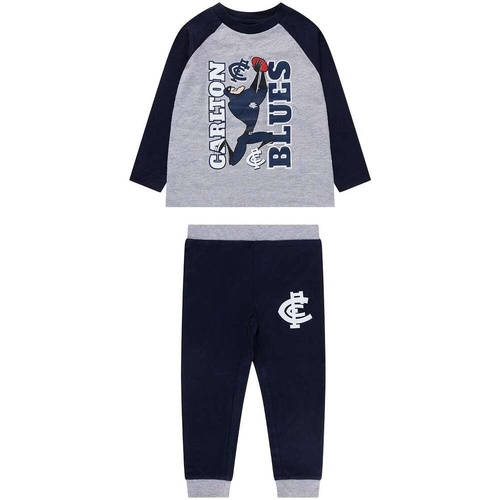 Carlton Blues Kids Raglan Cuffed PJ Set