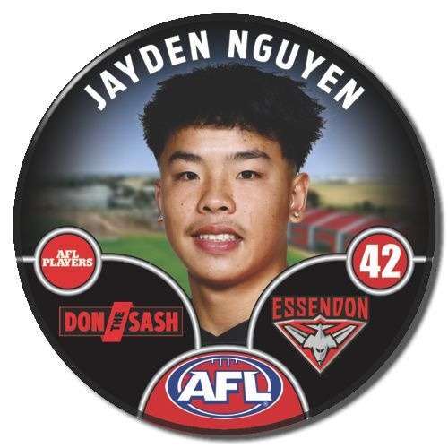 Essendon Bombers 2025 Player Pin Badge - NGUYEN