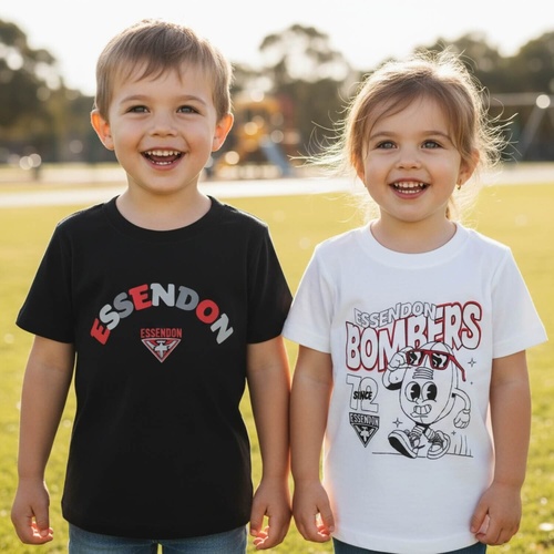 Essendon Bombers Kids Twin Pack Graphic Tees