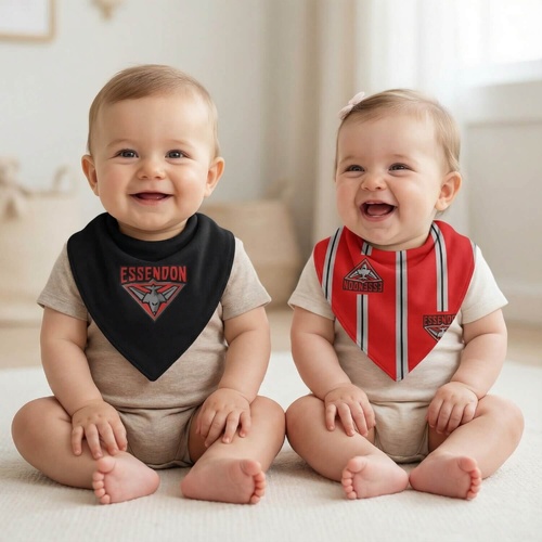Essendon Bombers Baby Game Day Dribble Bibs 2-Pack