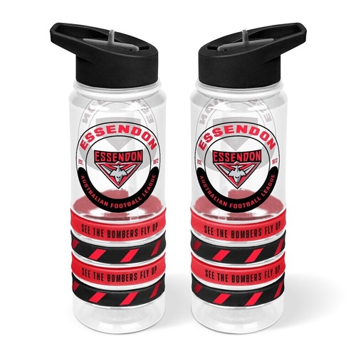 Essendon Bombers Tritan Sports Bottle with Wrist Bands