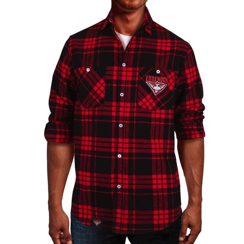 Essendon Bombers Adults Flannel Shirt Size:M