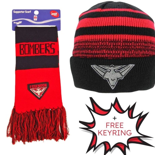 Essendon Bombers Beanie & Scarf Combo