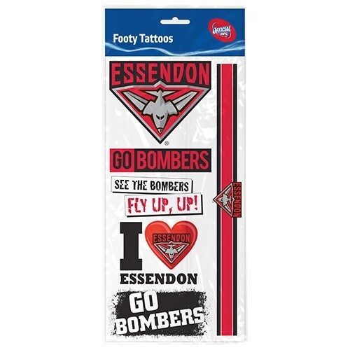 Essendon Bombers Footy Tattoo Sheet