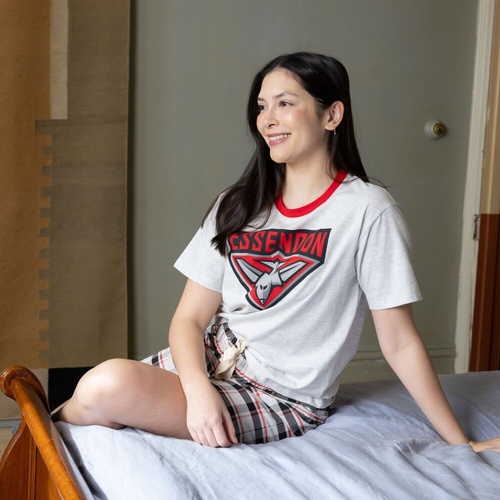 Essendon Bombers Womens Check PJ Set