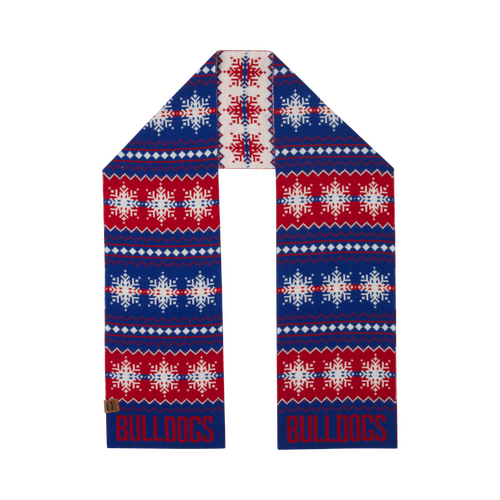 Western Bulldogs Snowflake Scarf - Premium Merino Wool
