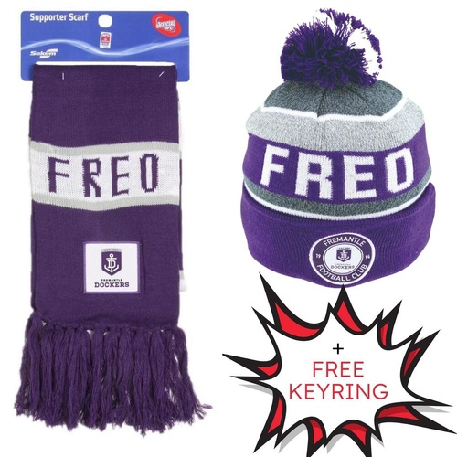 Fremantle Dockers Beanie & Scarf Combo