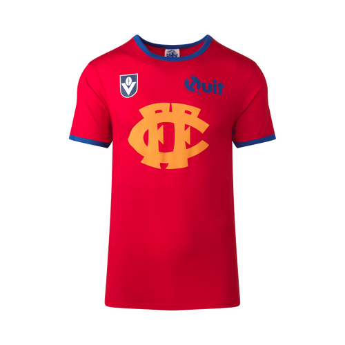 Fitzroy Lions Mens QUIT Red Throwback Tee
