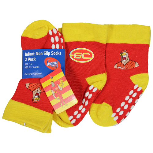 Gold Coast Suns Mascot Baby Socks 2 Pack
