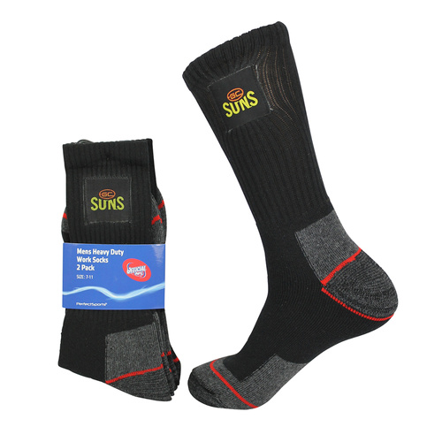Gold Coast Suns Mens Work Socks Pack of 2