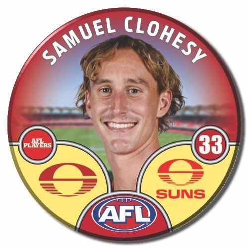 Gold Coast Suns 2025 Player Pin Badge - CLOHESY