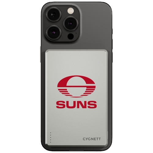 Gold Coast Suns AFL Magnetic Wireless Power Bank
