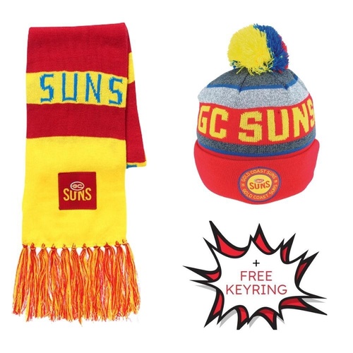 Gold Coast Suns Beanie & Scarf Combo