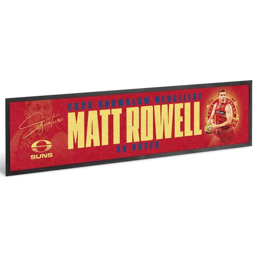 Gold Coast Suns Matt Rowell 2025 Brownlow Bar Runner