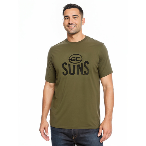 Gold Coast Suns Olive Logo Adults Tee