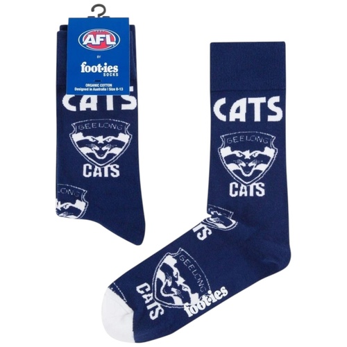 Geelong Cats Foot-ies Organic Cotton Socks