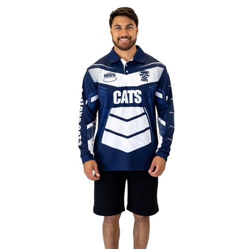 Geelong Cats Cyber Adults Fishing Shirt