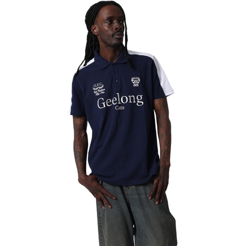 Geelong Cats Mens Multi Logo Polo