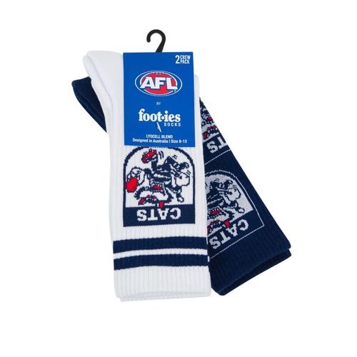 Geelong Cats Retro Sneaker Sock 2 Pack