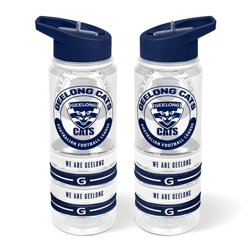 Geelong Cats Tritan Sports Bottle with Wrist Bands