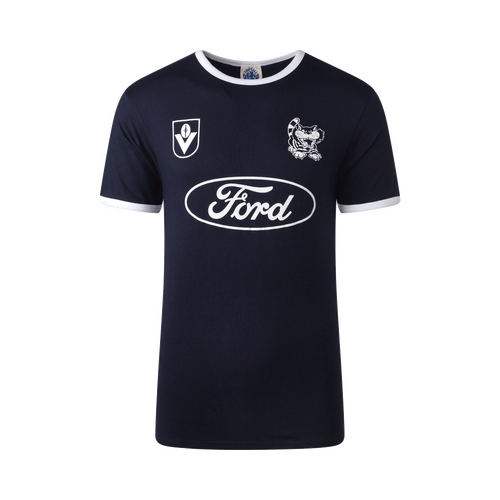 Geelong Cats Mens FORD Navy Throwback Tee