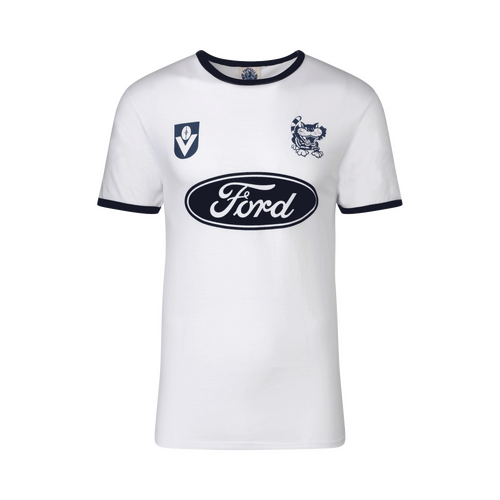Geelong Cats Mens FORD White Throwback Tee
