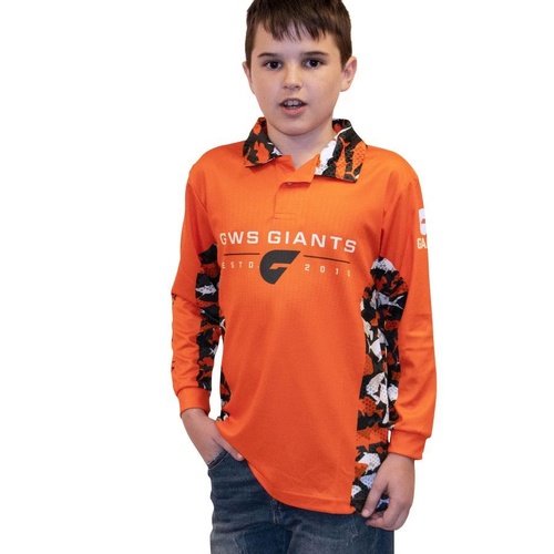 GWS Giants Youths Reef Runner Collared Fishing Shirt