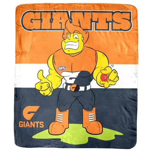 GWS Giants Mascot Coral Fleece Throw Rug