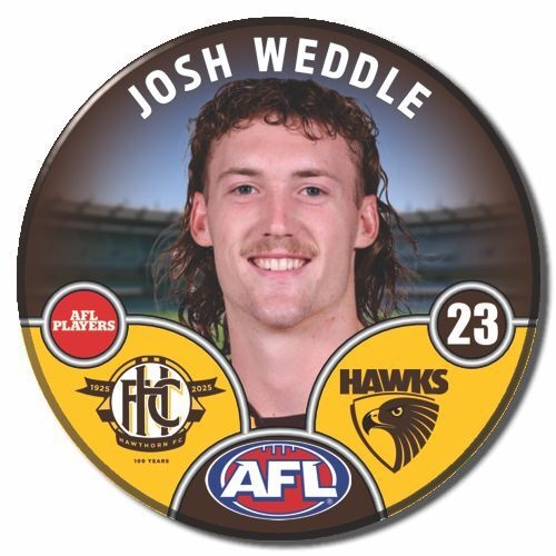 Hawthorn Hawks 2025 Player Pin Badge - WEDDLE
