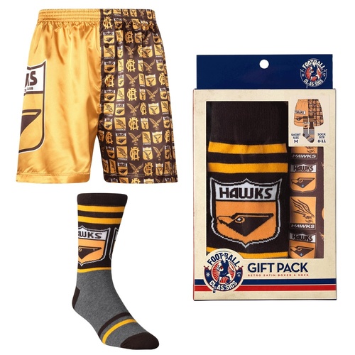 Hawthorn Hawks Mens Boxer Shorts & Socks Set