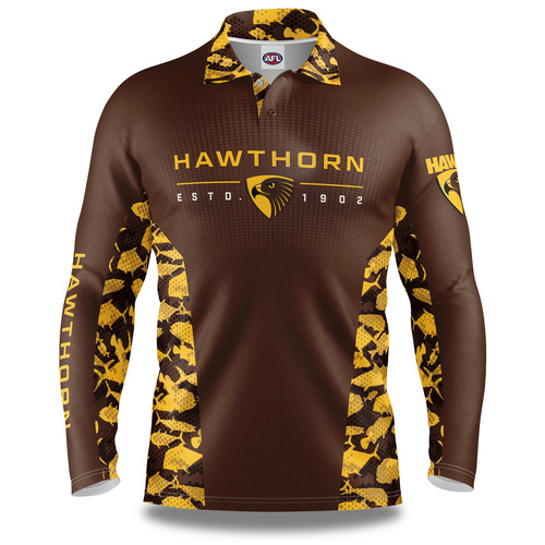 Hawthorn Hawks Adults Reef Runner Collared Fishing Shirt