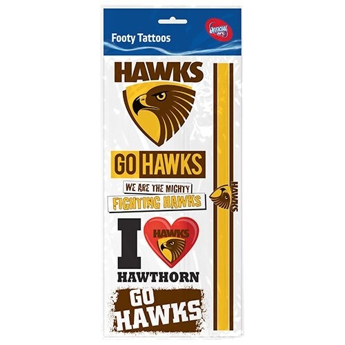 Hawthorn Hawks Footy Tattoo Sheet