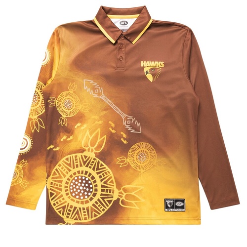 Hawthorn Hawks Indigenous Mens Long Sleeve Polo