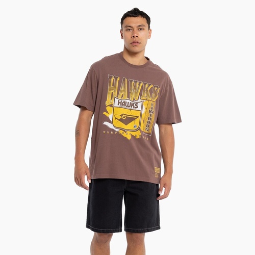 Hawthorn Hawks Mitchell & Ness Brush Off Adults Tee