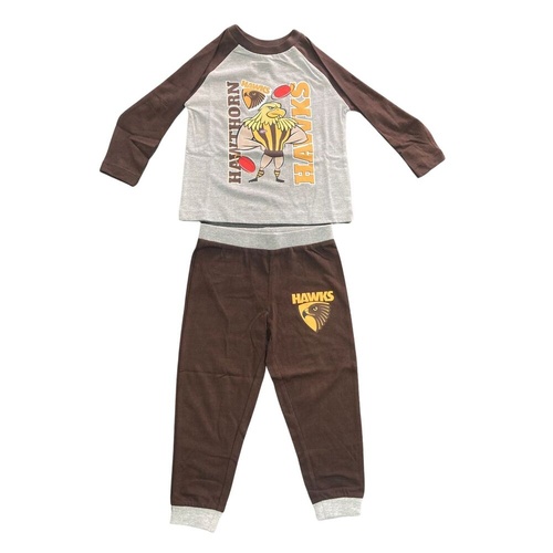 Hawthorn Hawks Kids Raglan Cuffed PJ Set