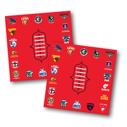 AFL All Team Party Napkins Pkt 50