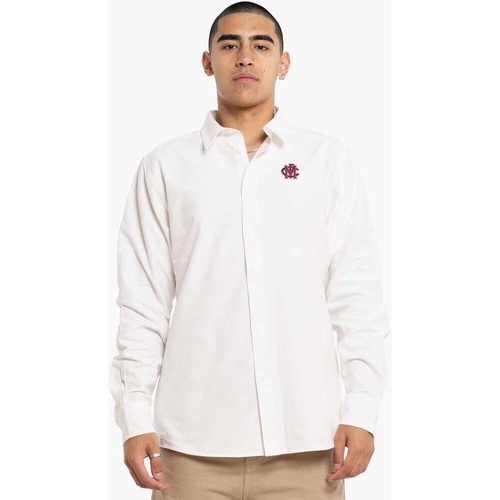 Melbourne Demons Mens Embroidered Logo White Shirt