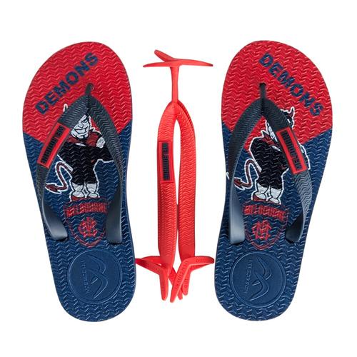 Melbourne Demons Kids Boomerangz Thongs w/extra Straps