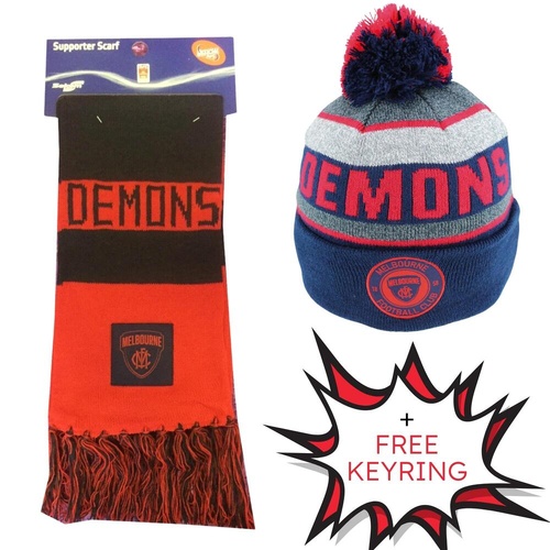 Melbourne Demons Beanie & Scarf Combo