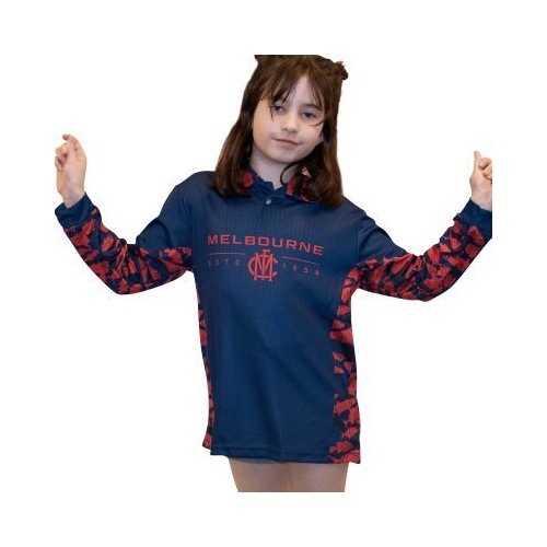 Melbourne Demons Youths Reef Runner Collared Fishing Shirt
